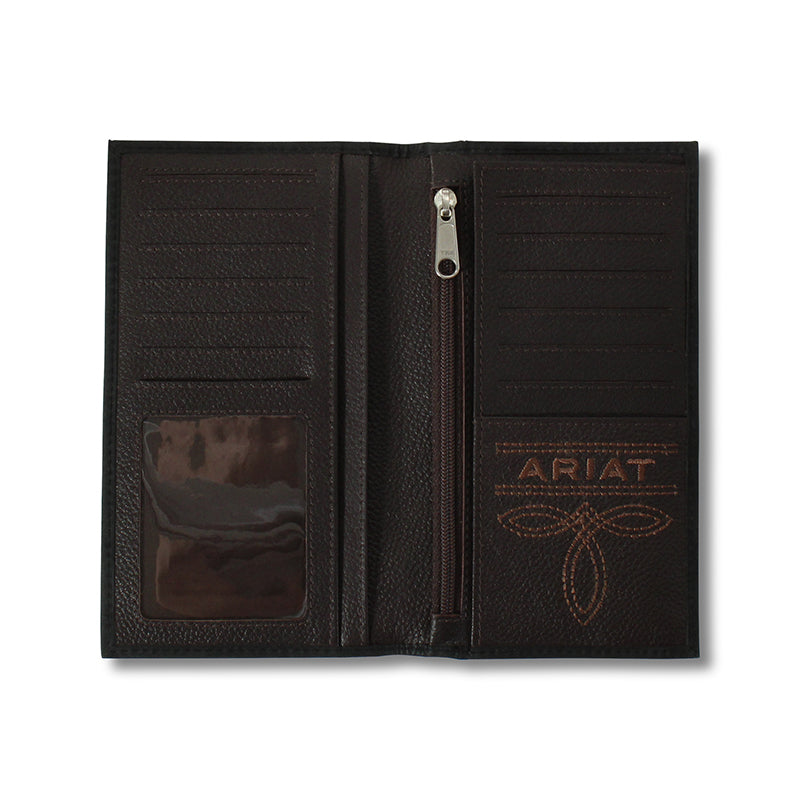 ARIAT MENS RODEO WALLET EMBOSSED LOGO BLACK