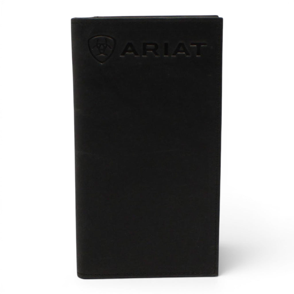 ARIAT MENS RODEO WALLET EMBOSSED LOGO BLACK