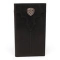 ARIAT MENS RODEO WALLET CENTER BUMP SHIELD BLACK