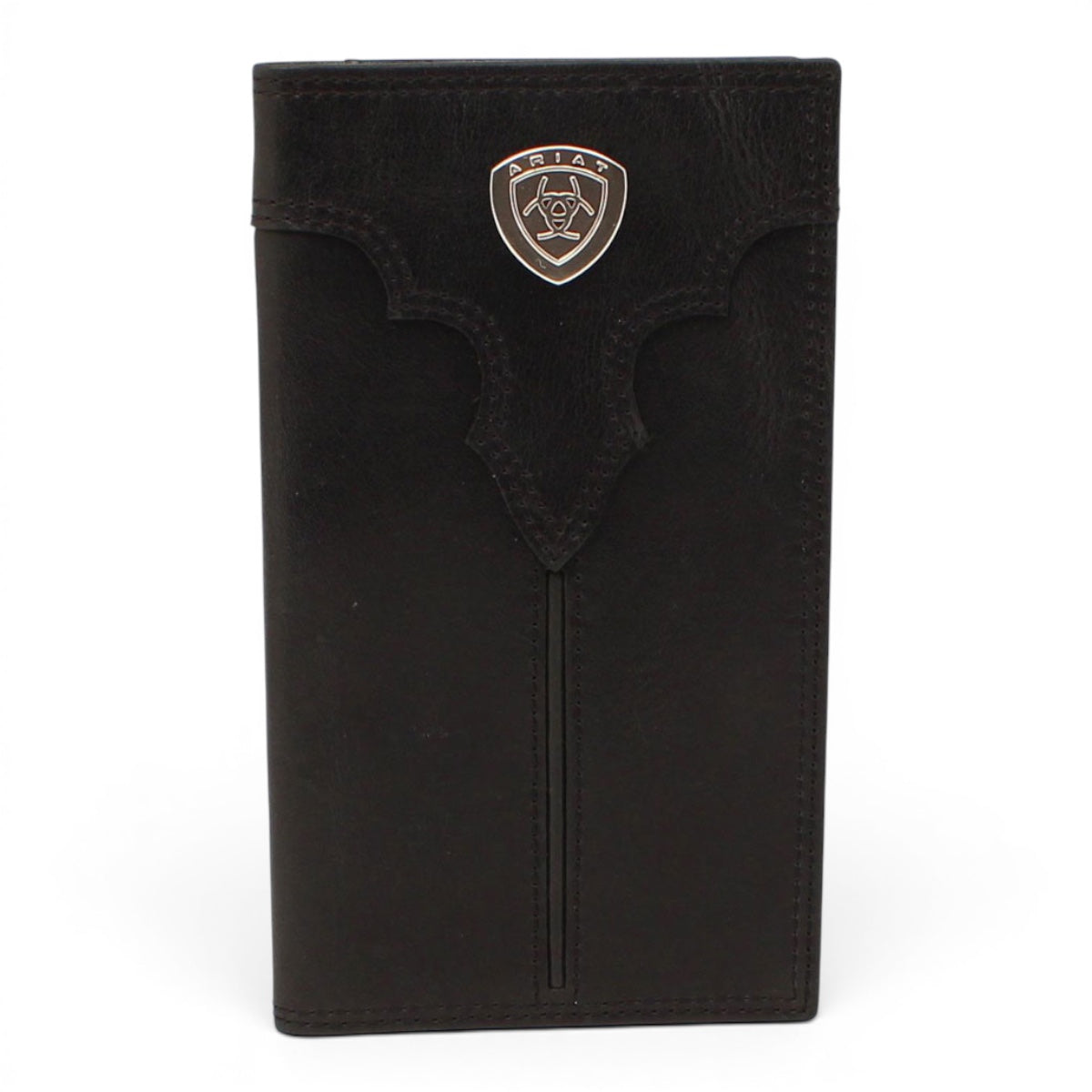 ARIAT MENS RODEO WALLET CENTER BUMP SHIELD BLACK