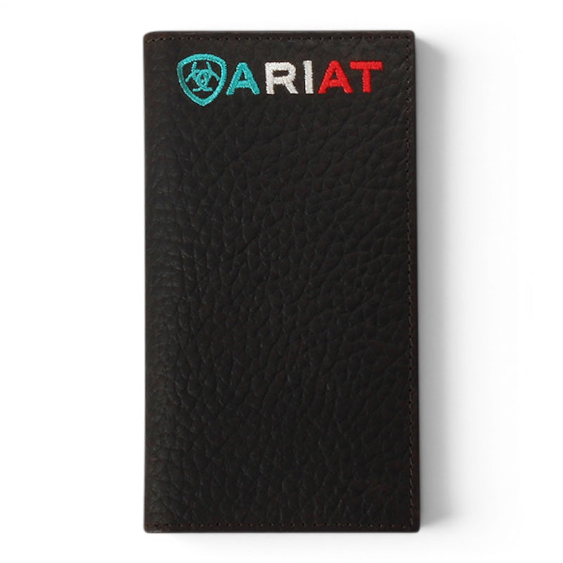 ARIAT MENS RODEO WALLET LOGO MEXICO BROWN ROWDY