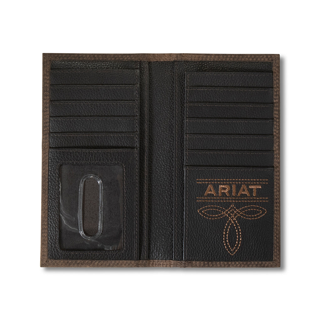 ARIAT RODEO WALLET CRAZY HORSE LEATHER BROWN
