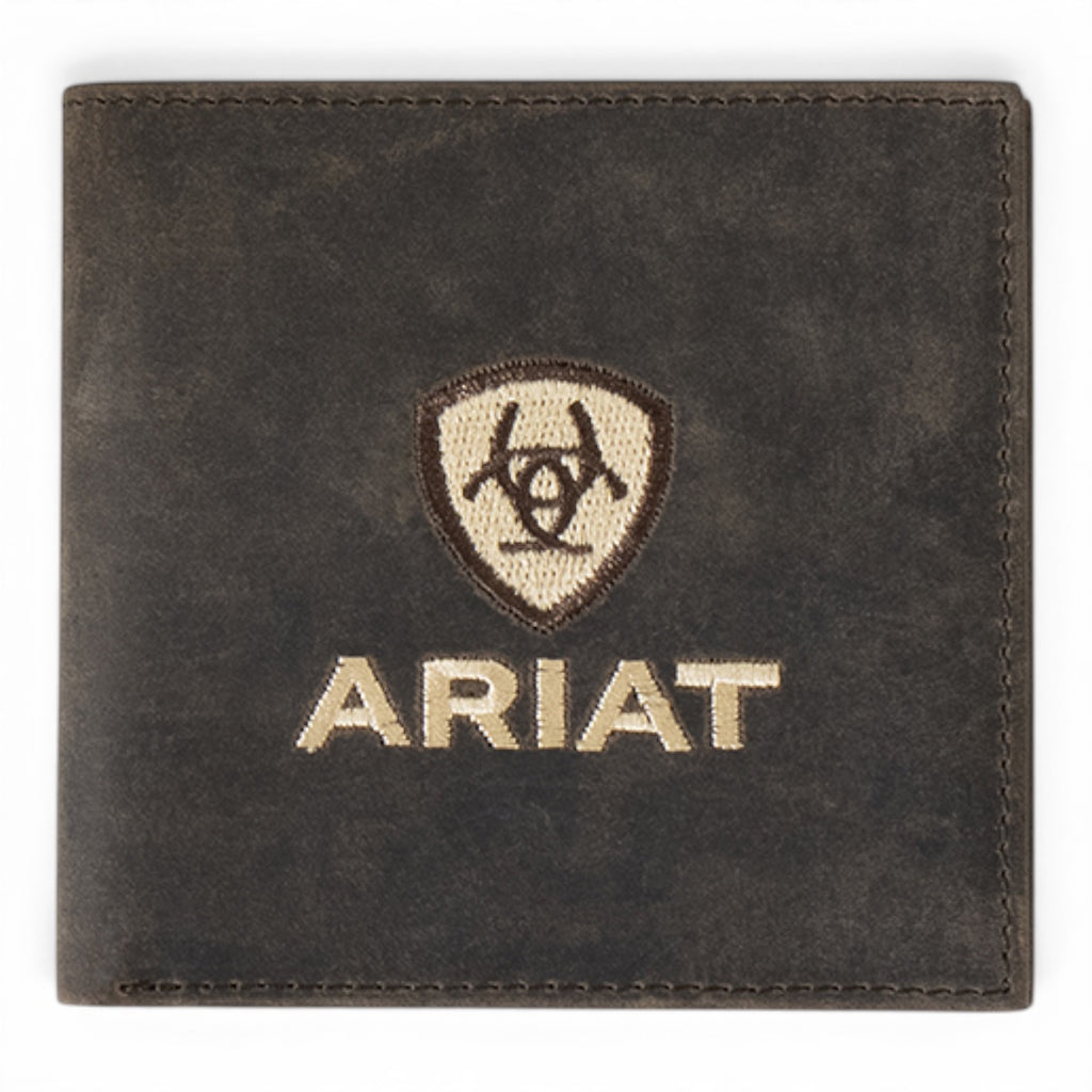 ARIAT BIFOLD WALLET CRAZY HORSE LEATHER BROWN