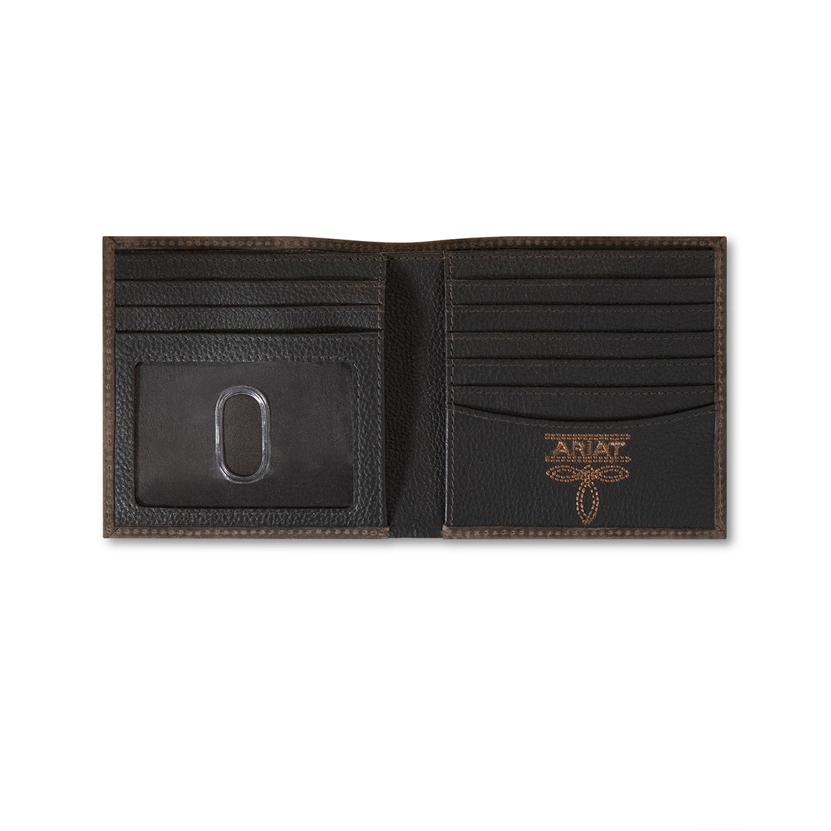 ARIAT BIFOLD WALLET CRAZY HORSE LEATHER BROWN