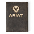 ARIAT TRIFOLD WALLET CRAZY HORSE LEATHER BROWN