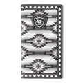 ARIAT MENS RODEO STYLE WALLET DIAMOND LACING SOUTHWESTERN FABRIC BLACK