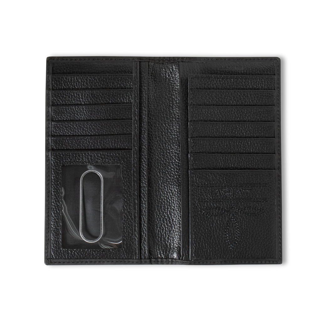 ARIAT MENS RODEO STYLE WALLET DIAMOND LACING SOUTHWESTERN FABRIC BLACK
