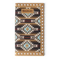 ARIAT MENS RODEO STYLE WALLET SOUTHWESTERN DIAMOND LACING BROWN