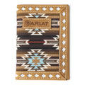 ARIAT MENS TRIFOLD STYLE WALLET SOUTHWESTERN DIAMOND LACING BROWN