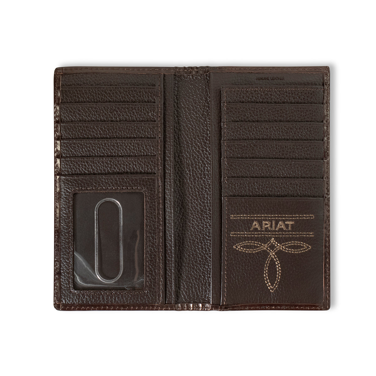 ARIAT MENS RODEO STYLE WALLET SOUTHWESTERN FABRIC BROWN