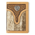ARIAT TRIFOLD CALF HAIR BASKET WEAVE NATURAL