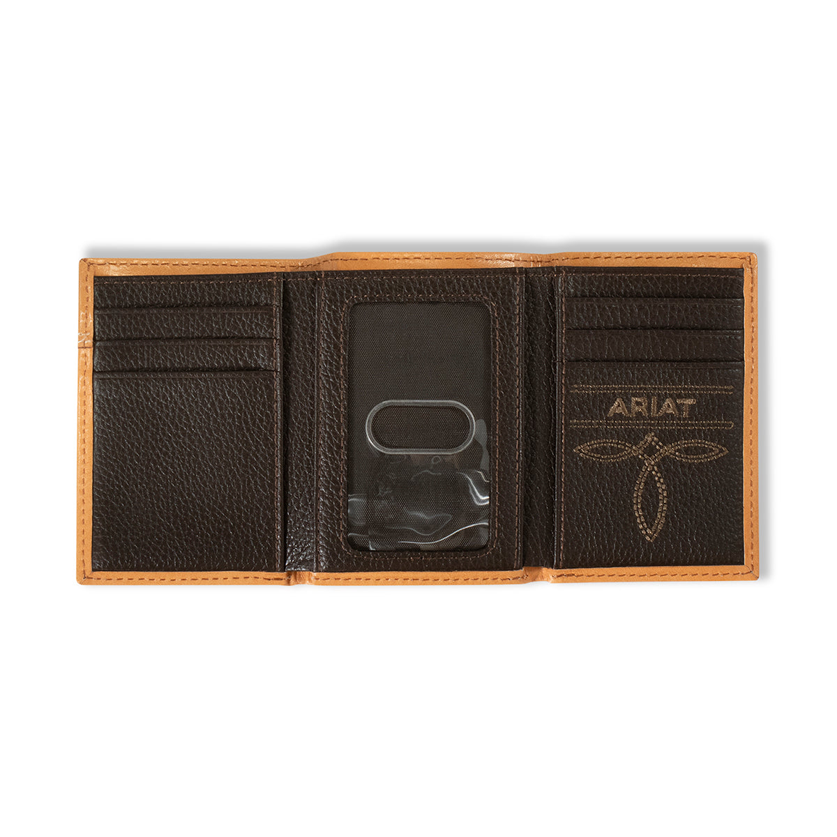 ARIAT TRIFOLD CALF HAIR BASKET WEAVE NATURAL