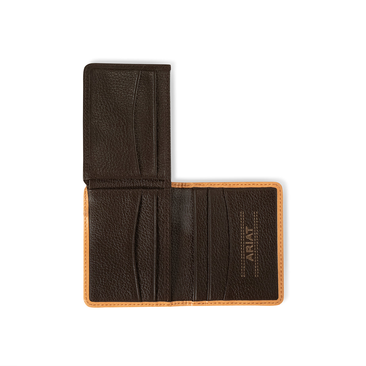 ARIAT BIFOLD CALF HAIR BASKT WEAVE NATURAL