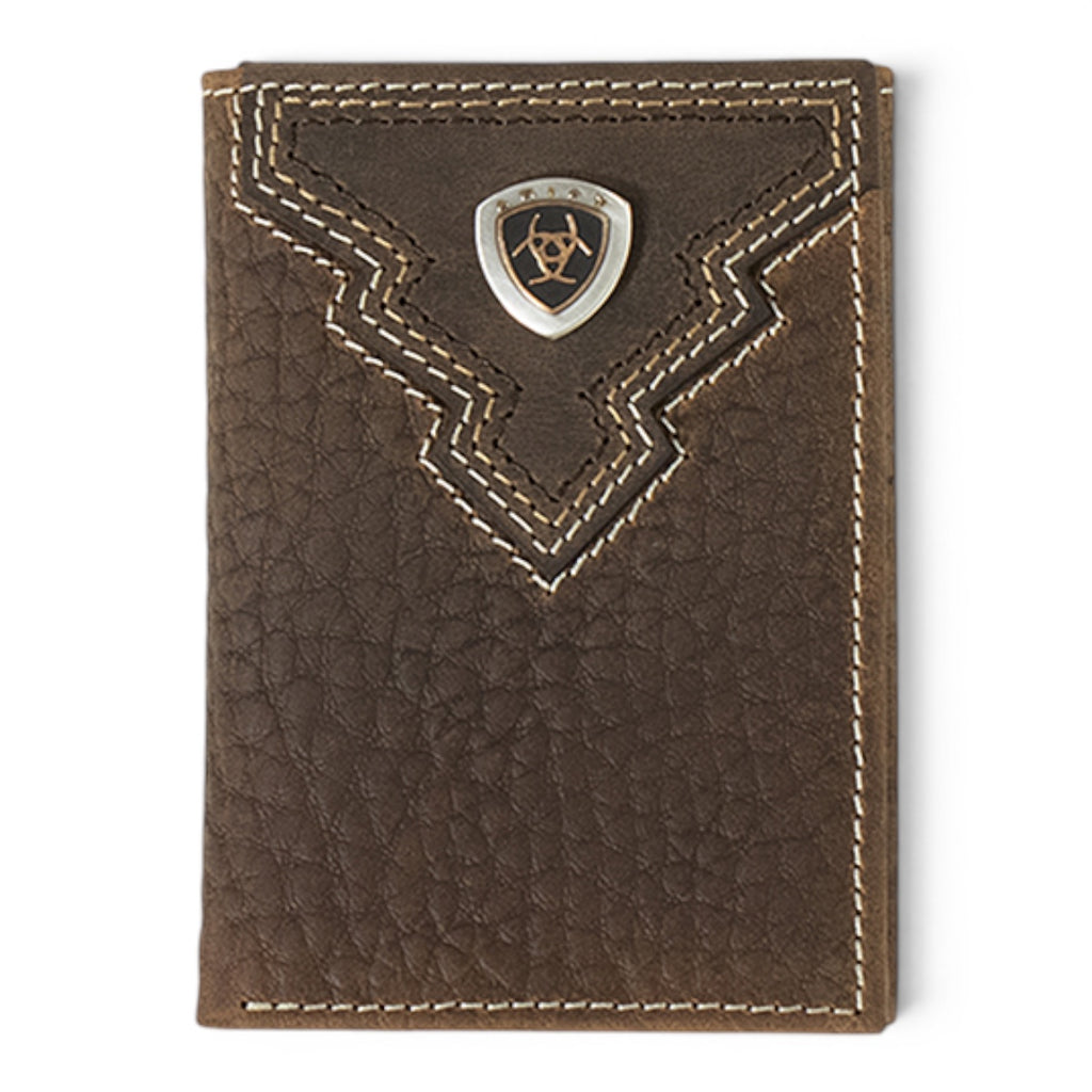 ARIAT LARGE TRIFOLD OVERLAY ARIAT SHIELD BROWN