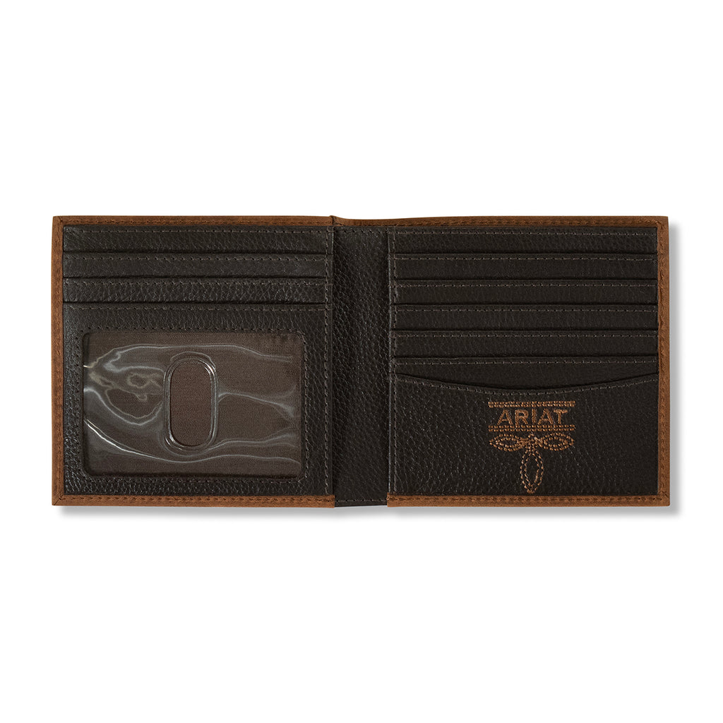 ARIAT LARGE BIFOLD BRINDLE CALF HAIR BROWN