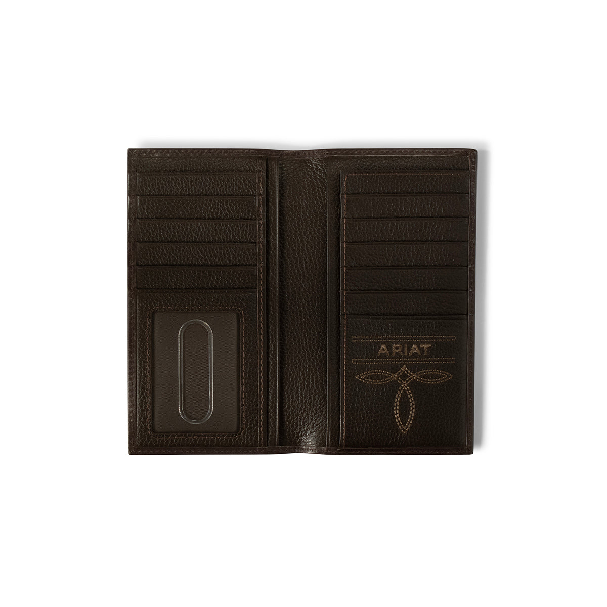 ARIAT MENS RODEO WALLET CALF HALF OVERLAY CHOCOLATE