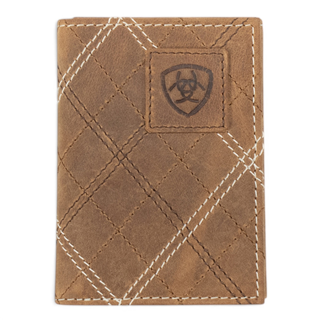 ARIAT TRIFOLD CROSS STITCH PATCH MEDIUM BROWN