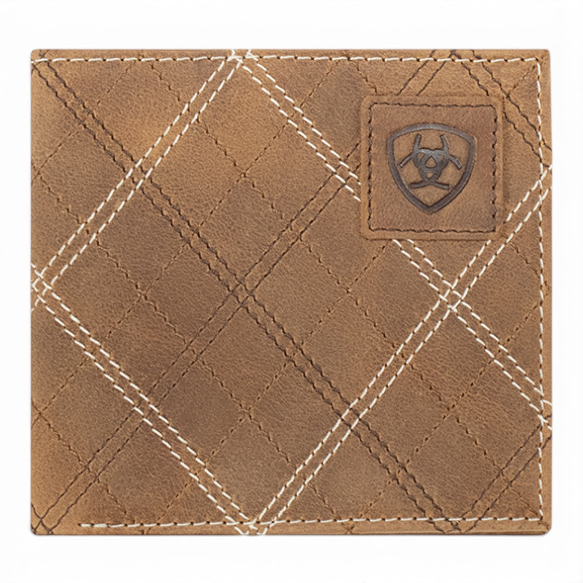 ARIAT LARGE BIFOLD CROSS STITCH PATCH MEDIUM BROWN