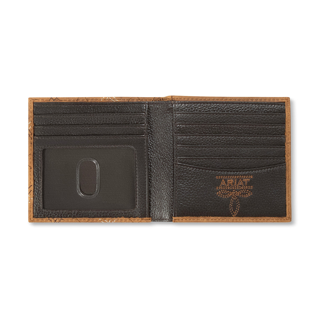 ARIAT LARGE BIFOLD CROSS STITCH PATCH MEDIUM BROWN