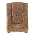 ARIAT CARD CASE CROSS STITCH PATCH MEDIUM BROWN