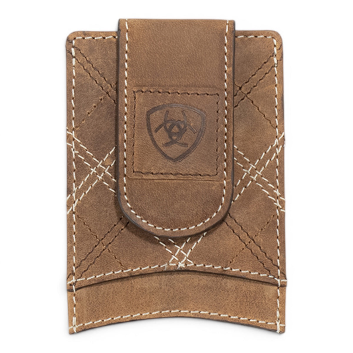 ARIAT CARD CASE CROSS STITCH PATCH MEDIUM BROWN