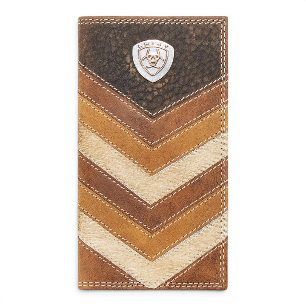 ARIAT MENS RODEO STYLE WALLET CHEVRON PATCHWORK MULTICOLOR