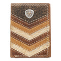 ARIAT MENS TRIFOLD STYLE WALLET CHEVRON PATCHWORK MULTICOLOR