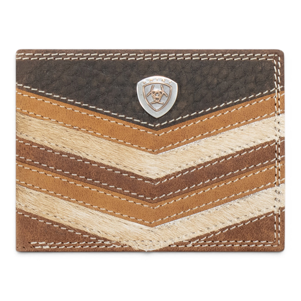 ARIAT MENS BIFOLD STYLE WALLET CHEVRON PATCHWORK MULTICOLOR