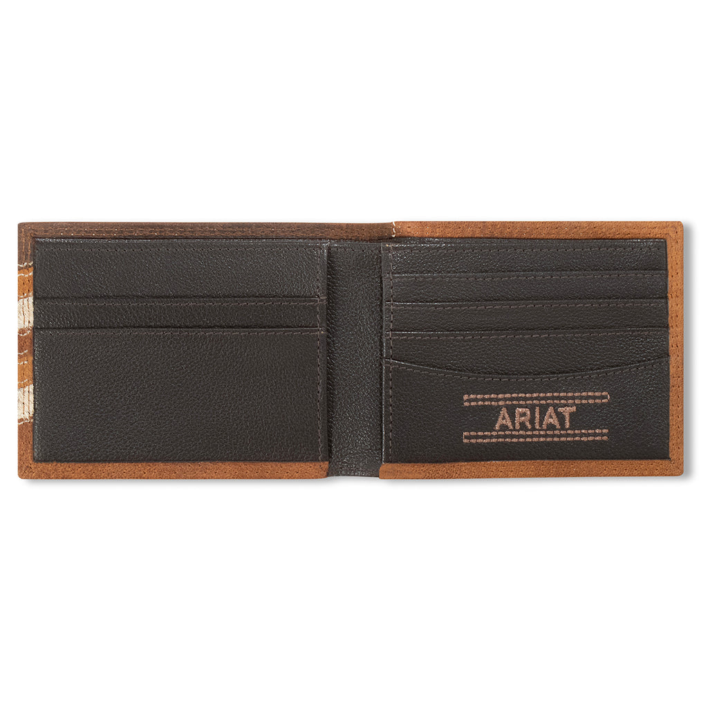 ARIAT MENS BIFOLD STYLE WALLET CHEVRON PATCHWORK MULTICOLOR