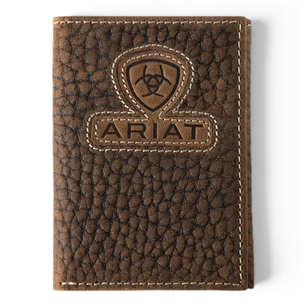 ARIAT TRIFOLD WALLET INLAY PATCH BROWN