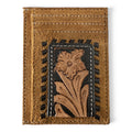 ARIAT MENS MONEY CLIP STYLE WALLET ROUGHOUT FLORAL OVERLAY TAN
