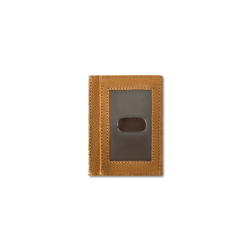 ARIAT MENS MONEY CLIP STYLE WALLET ROUGHOUT FLORAL OVERLAY TAN