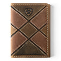ARIAT MENS TRIFOLD STYLE WALLET PATCHWORK EMBOSSED MULTICOLOR