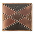 ARIAT MENS LARGE BIFOLD STYLE WALLET PATCHWORK EMBOSSED MULTICOLOR