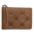 ARIAT MONEY CLIP ARIAT SHIELD EMBOSSED MEDIUM BROWN
