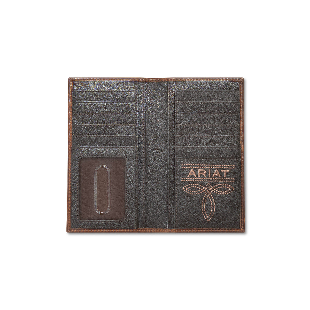 ARIAT RODEO STYLE MENS WALLET PATCH BROWN