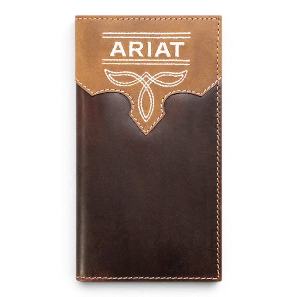 ARIAT RODEO WALLET BOOT STITCH OVERLAY BROWN