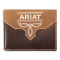 ARIAT BIFOLD PASS CASE WALLET BOOT STITCH OVERLAY BROWN