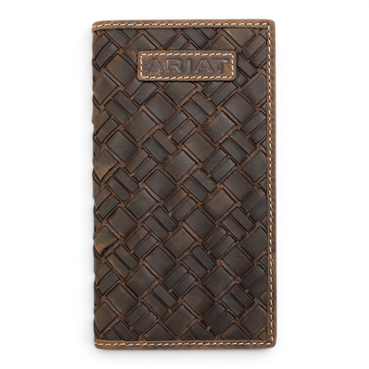 ARIAT RODEO WALLET BASKET WEAVE MEDIUM BROWN