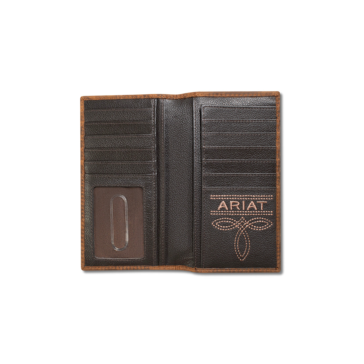ARIAT RODEO WALLET BASKET WEAVE MEDIUM BROWN