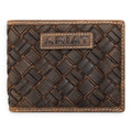 ARIAT BIFOLD WALLET BASKET WEAVE MEDIUM BROWN