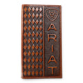 ARIAT MENS RODEO STYLE WALLET DIAMOND EMBOSSED BROWN