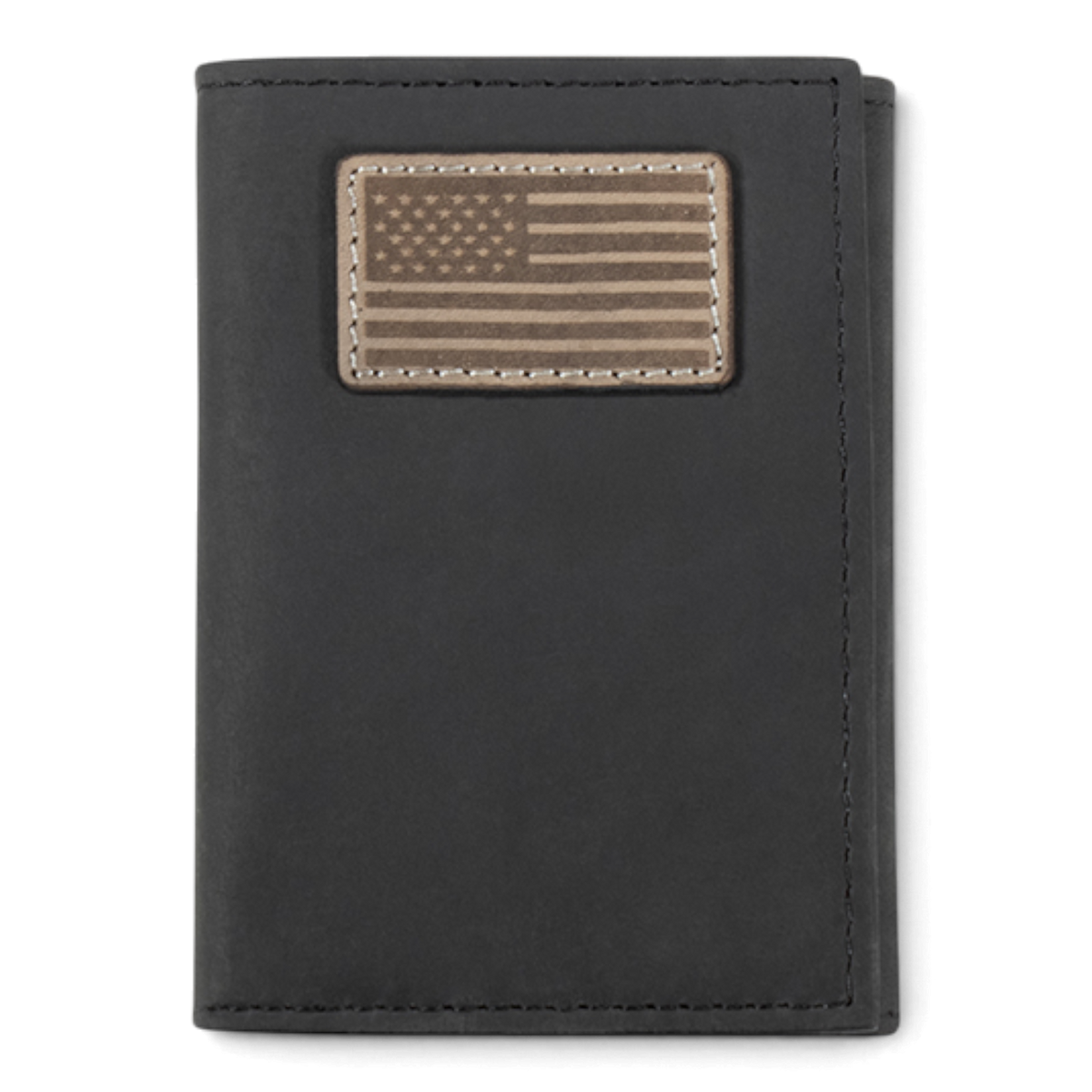 ARIAT TRIFOLD FLAG PATCH WALLET BLACK