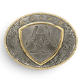 Ariat Western Belt Buckle Shield Logo Oval Silver Gold A37015