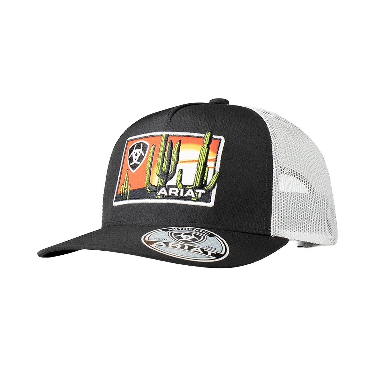 ARIAT MENS CAP DESERT SCENE PATCH BLACK