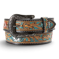 ANGEL RANCH LADIES BELT 1 1/2 METALLIC FLOWERS MULTICOLOR