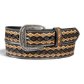 ARIAT 1 1/2 DIAMOND FLORAL EMBOSSED BELT BROWN