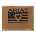 ARIAT BIFOLD FLAG EMBOSSED WALLET MEDIUM BROWN