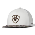 ARIAT MENS CAP SNAP BACK CAMO VISOR WHITE