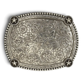 ARIAT RECTANGLE BUCKLE BEADED EDGE STAR CORNERS